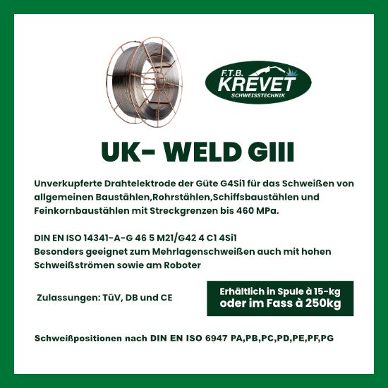 Schweissdrahtrolle UK-WELD der Güte G4Si1